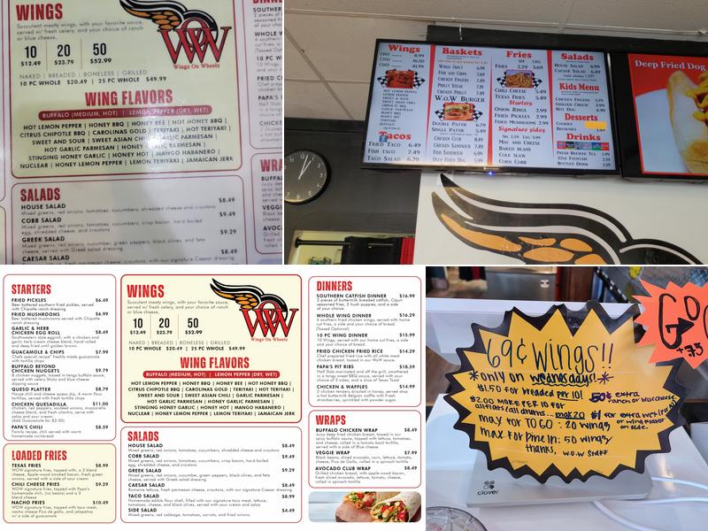 Wingz On Wheelz Menu