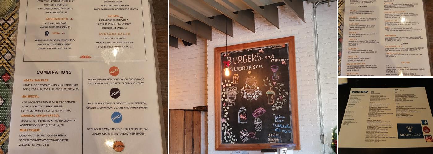 Mooburger Menu