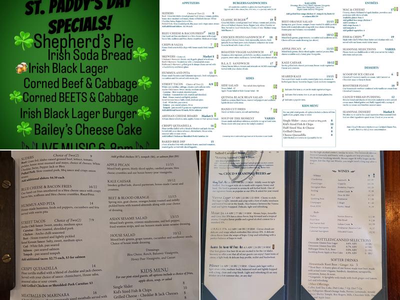 Cloud 9 Brewery Menu