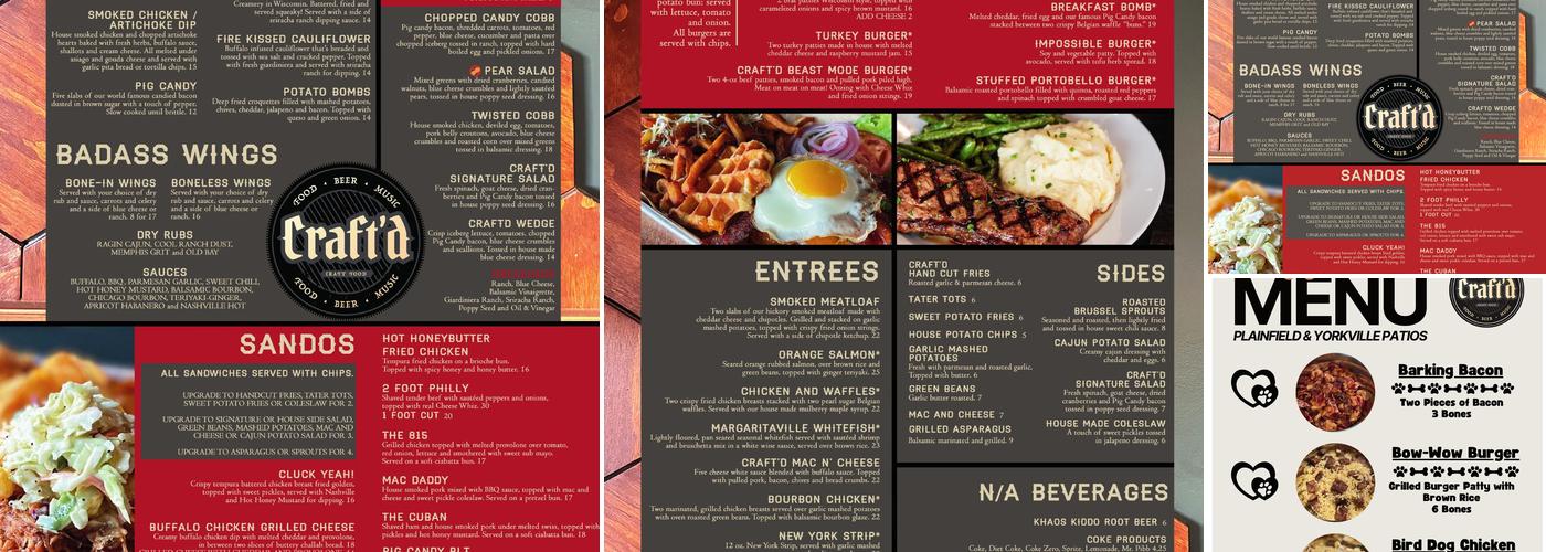 Craft'd Menu