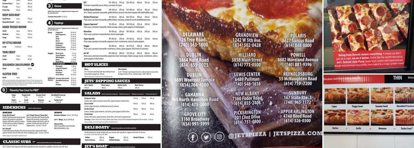 Jet's Pizza Menu