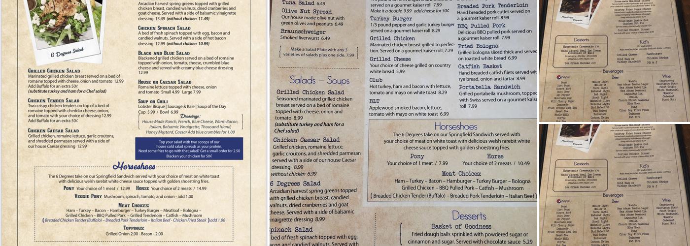 Keefner’s Menu