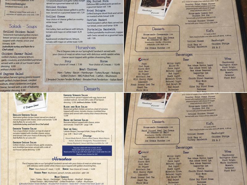 Keefner’s Menu