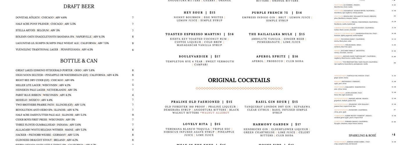 Hey Nonny Live Music + Local Kitchen Menu