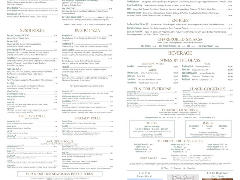 Bakery and Pickle Menu