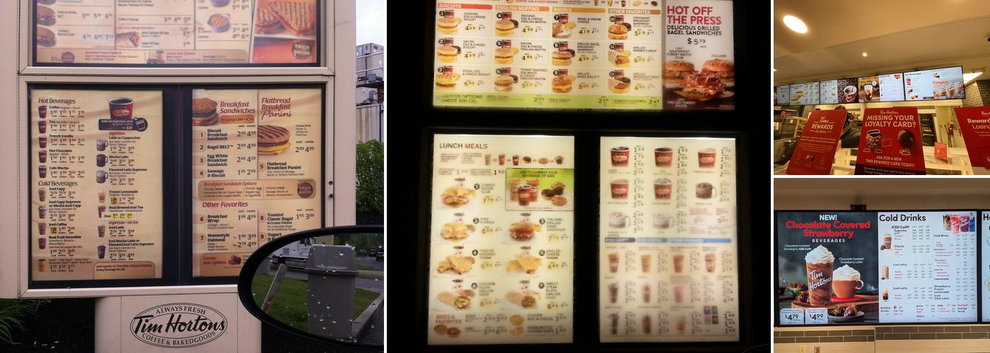 Tim Hortons Menu
