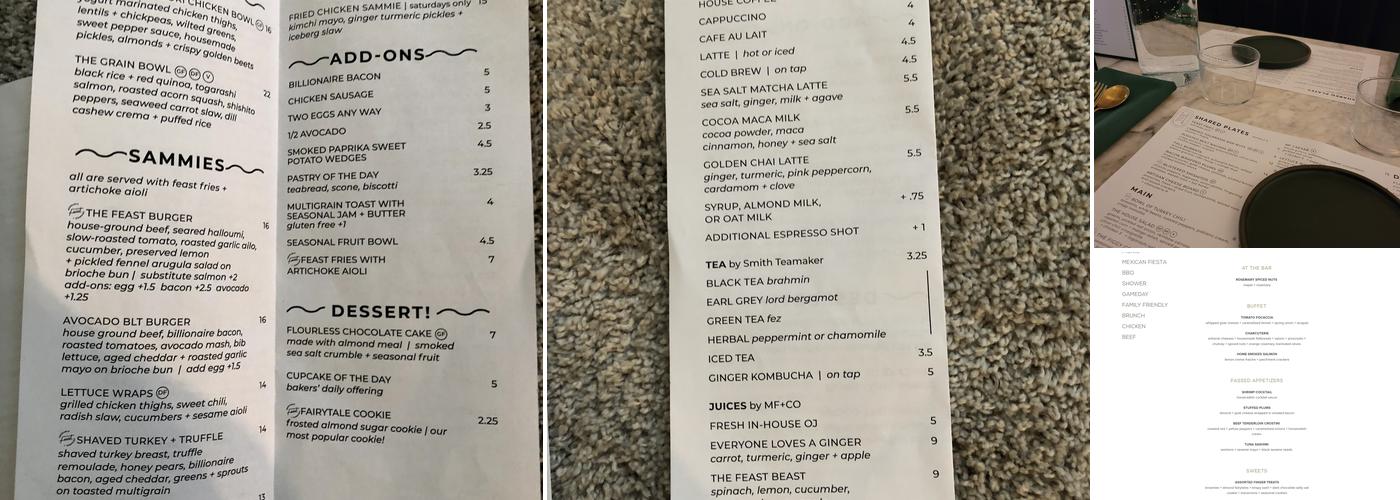 Moveable Feast + Company Menu