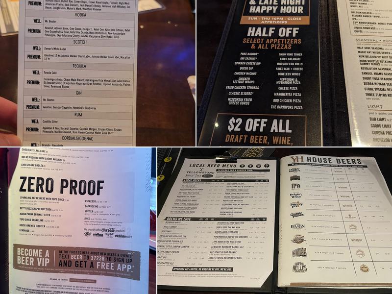Yard House Menu