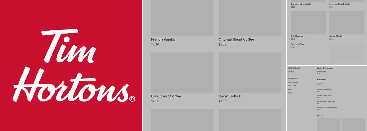 Tim Hortons Menu
