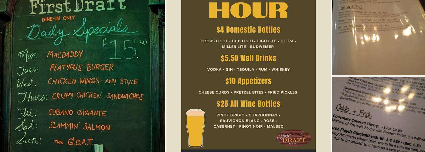 First Draft Menu