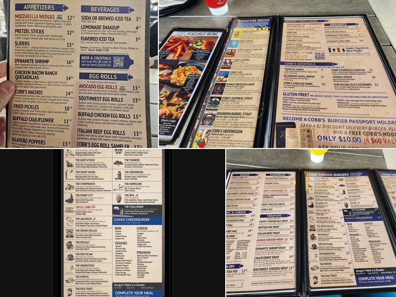 D.C. Cobb's Menu