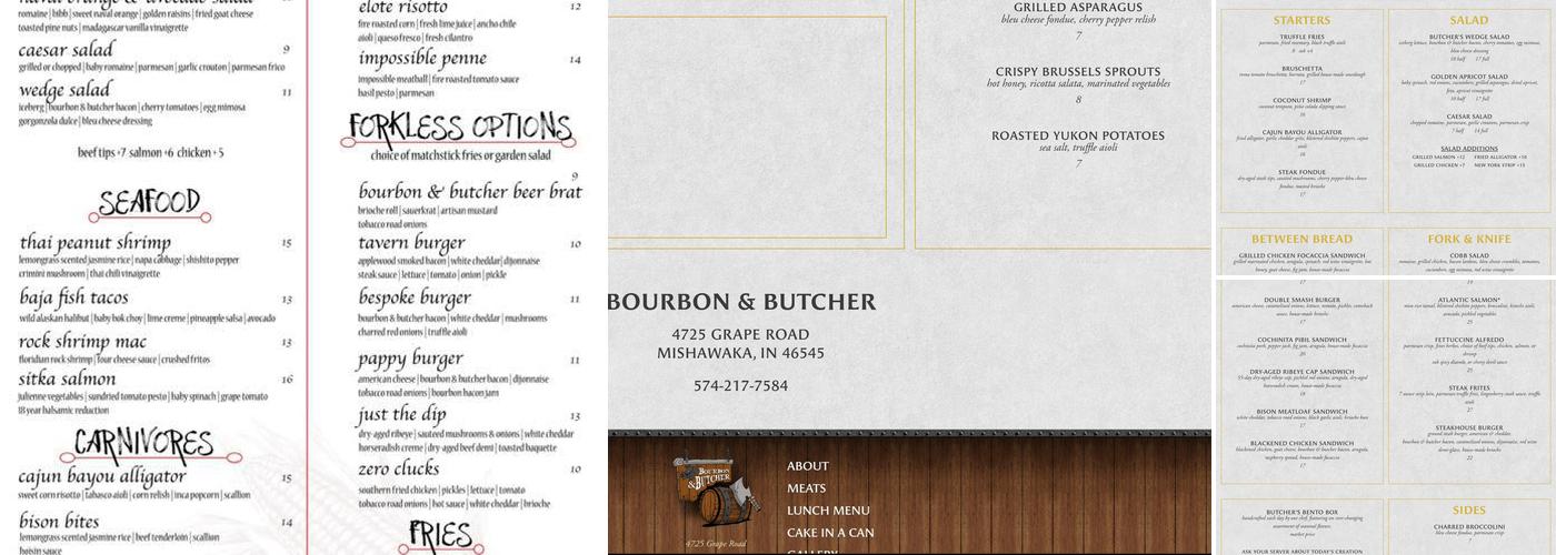 Bourbon & Butcher Menu