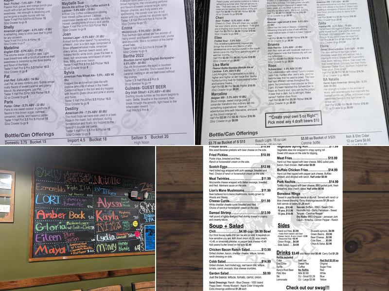 Damsel Brew Pub Menu