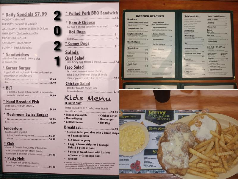 Korner kitchen Menu
