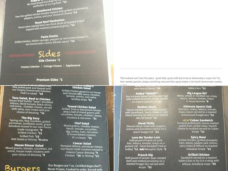 Sports Time Family Pub & Grill Menu