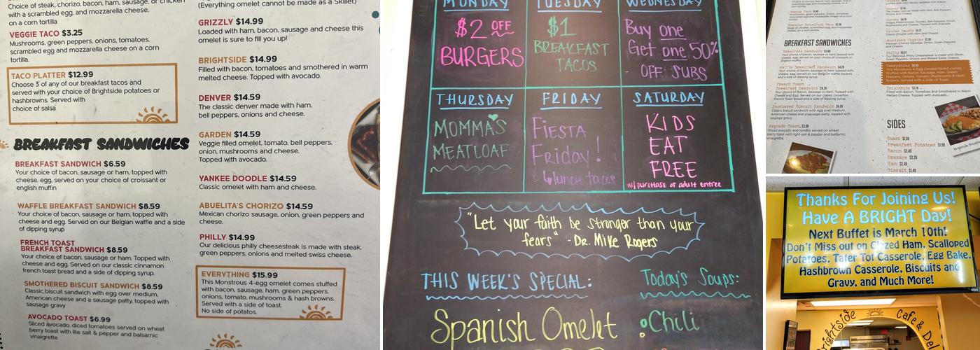 Brightside Cafe Menu
