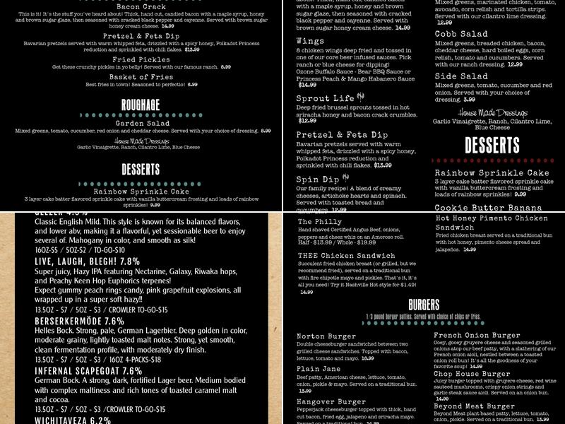 Nortons Brewing Company Menu