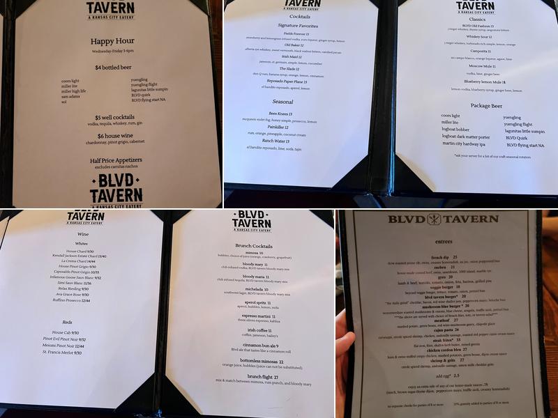 Blvd Tavern Menu