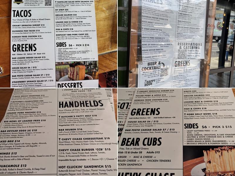 Bear & The Butcher Menu