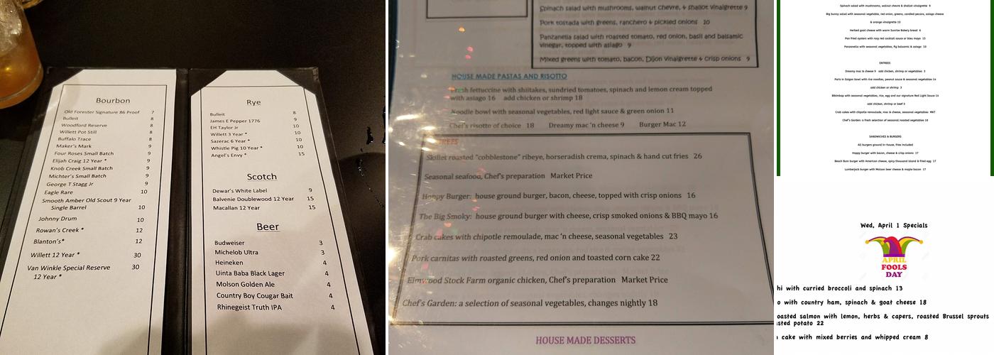 The Sage Rabbit Menu