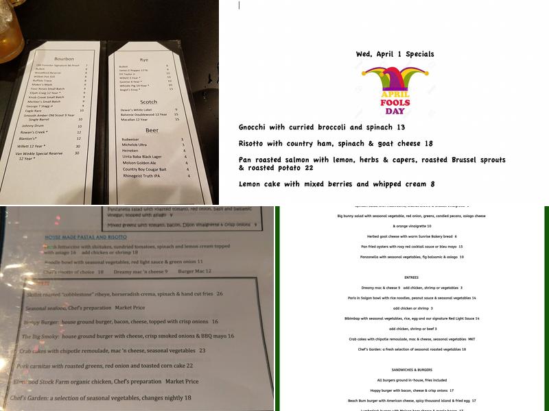 The Sage Rabbit Menu
