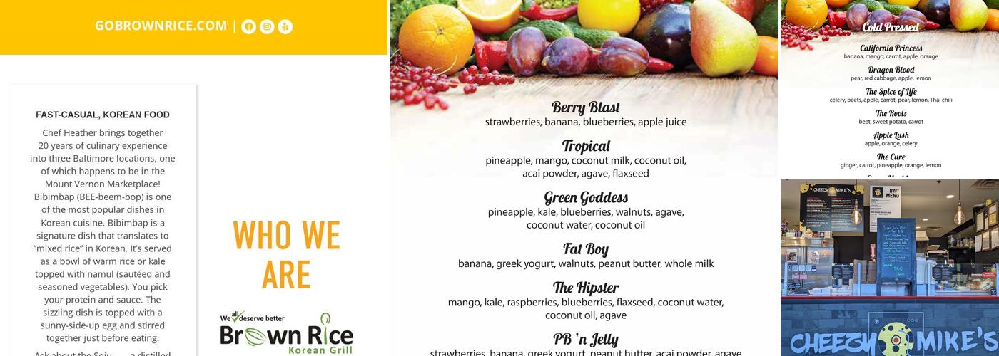 Mount Vernon Marketplace Menu