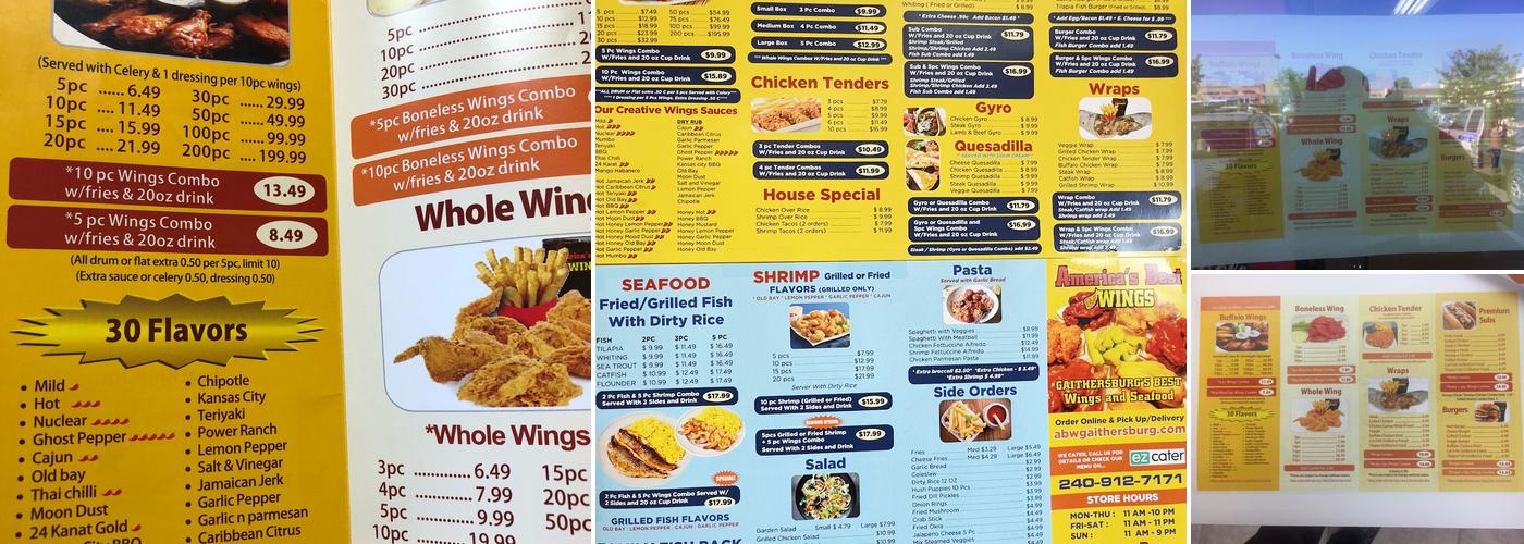 America's Best Wings Halal Menu