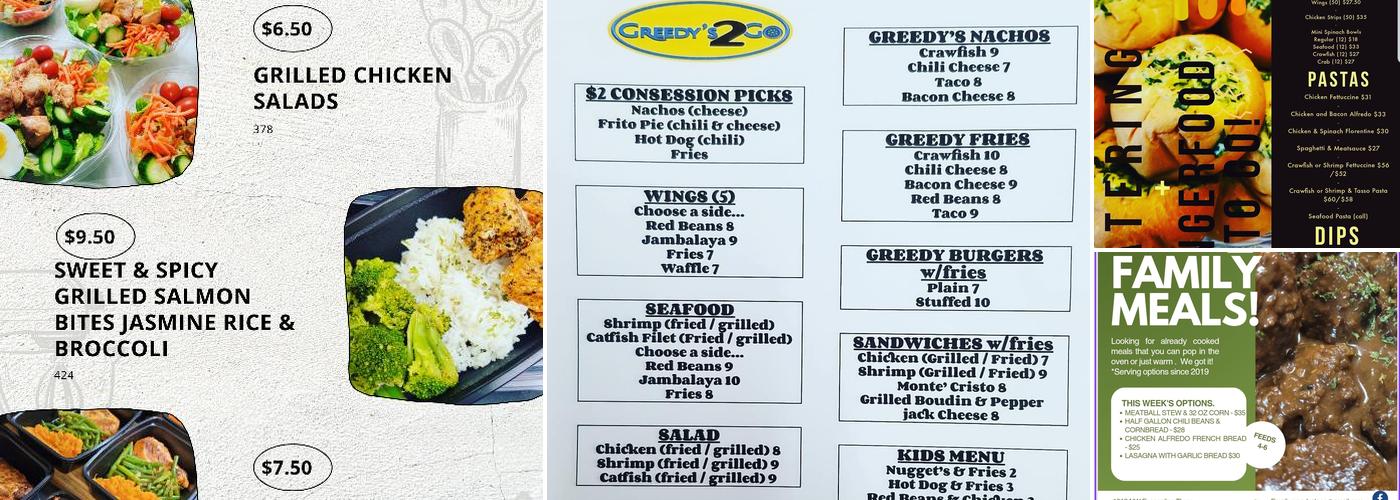Greedy's to Go, LLC Menu