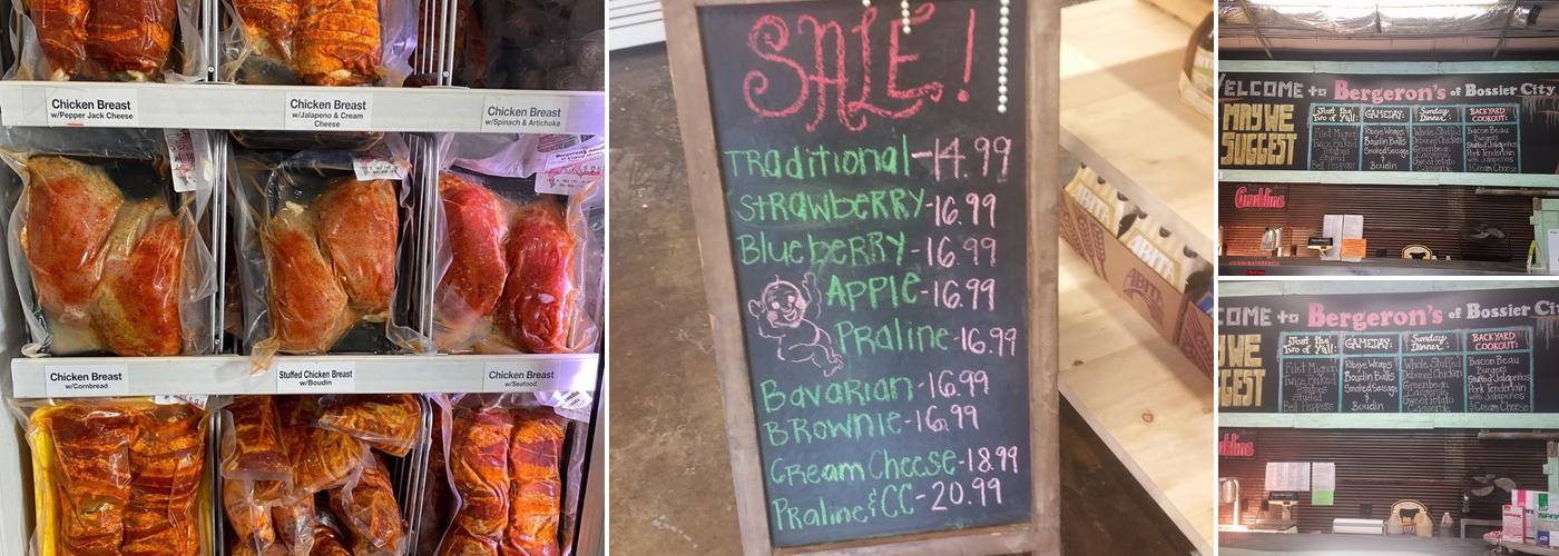 Bergeron's Boudin & Cajun Meats of Bossier City Menu