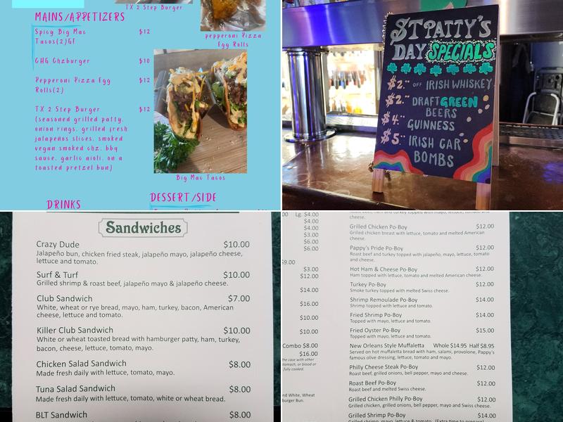 Pappy's Sports Pub Menu