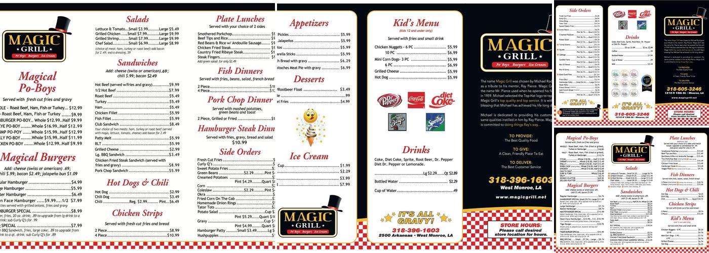 Magic Grill Menu