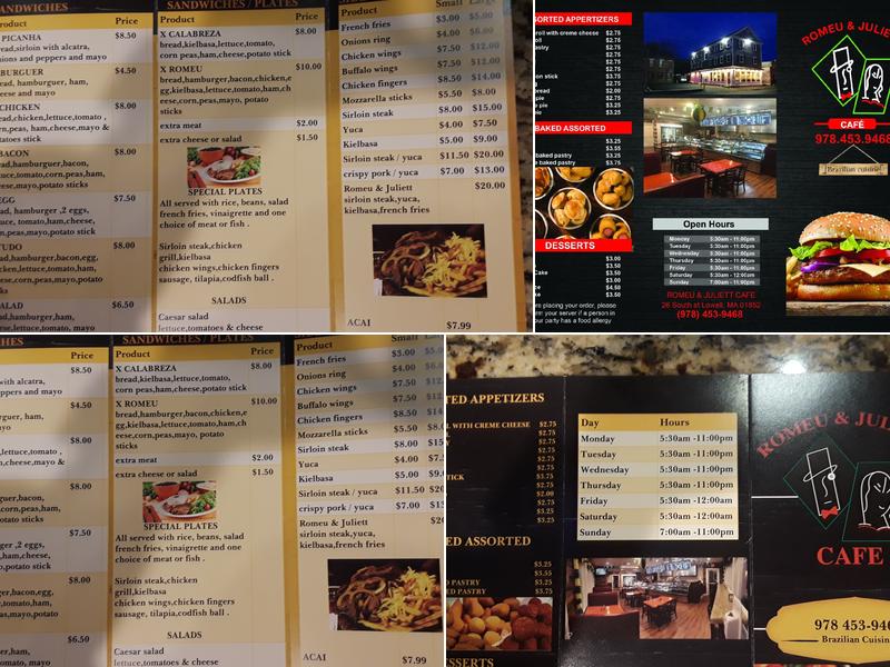 Romeu & Juliett Cafe Menu