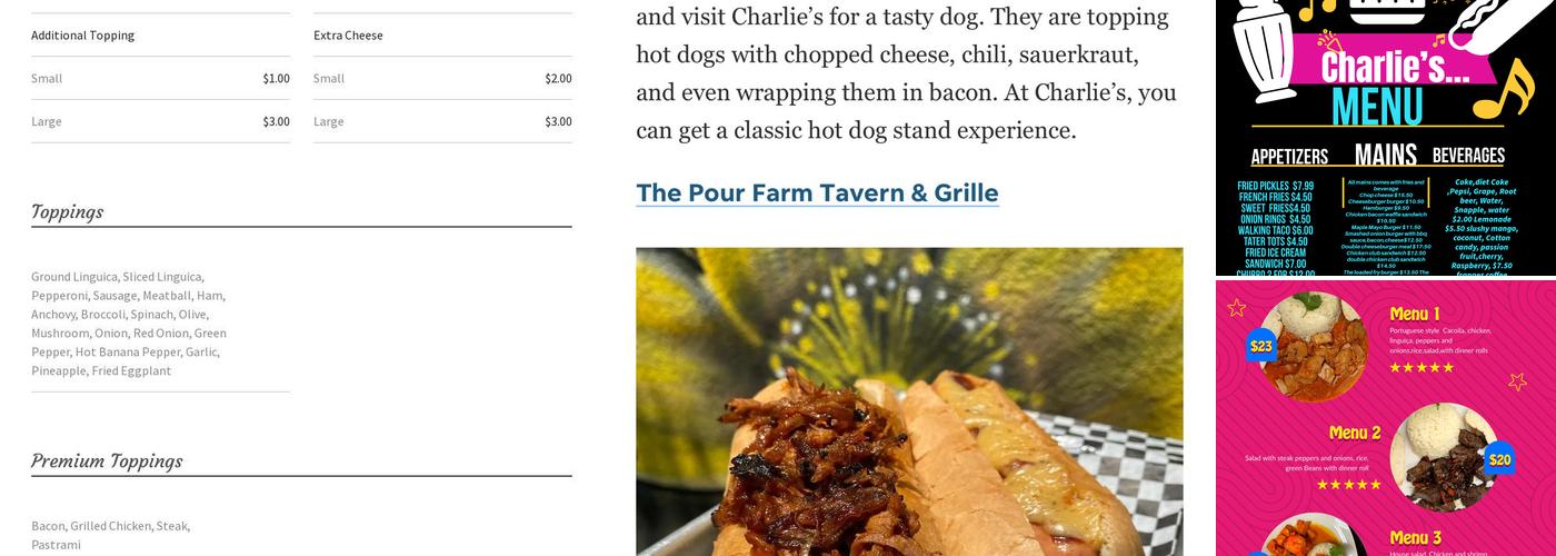 Charlie's Menu