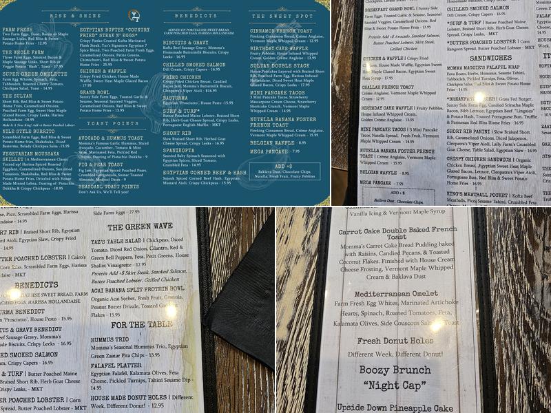 Yaz's Table Menu