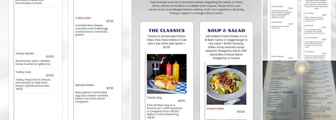 Mack’s Original Pizza Pub Menu