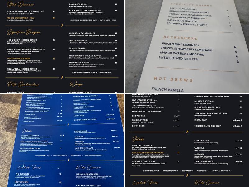 The Butcher's Grille Menu
