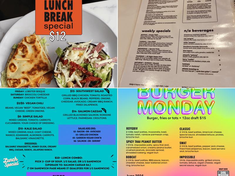 Bobcat Bonnie's Menu