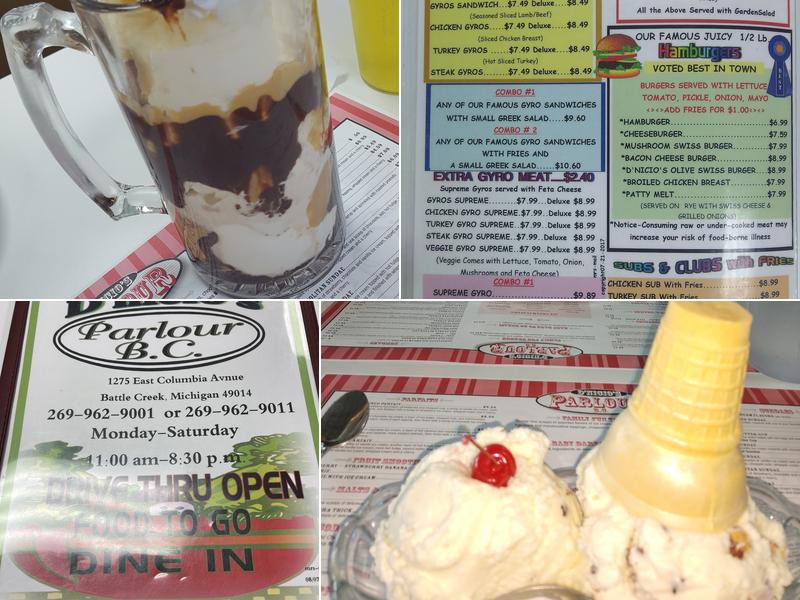 D'Nicio's Parlor B.C Menu