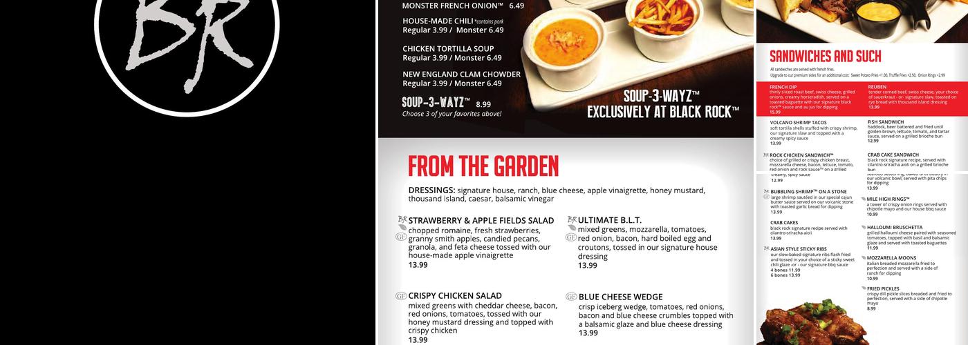Black Rock Bar & Grill Menu