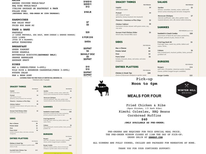 Winter Hill Brewing Company Menu