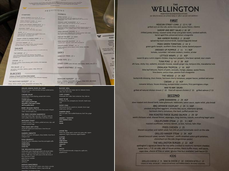 The Wellington Menu
