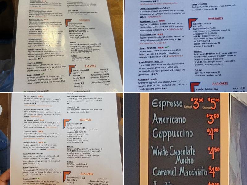 BLT's - Breakfast, Lunch and Tacos Menu