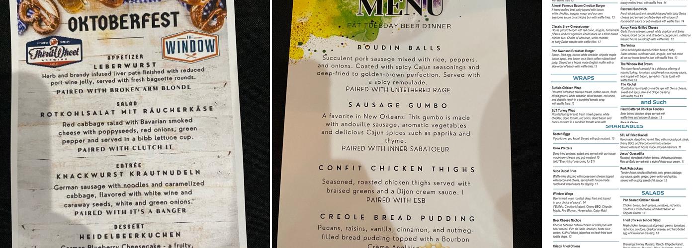 Third Wheel Brewing Menu