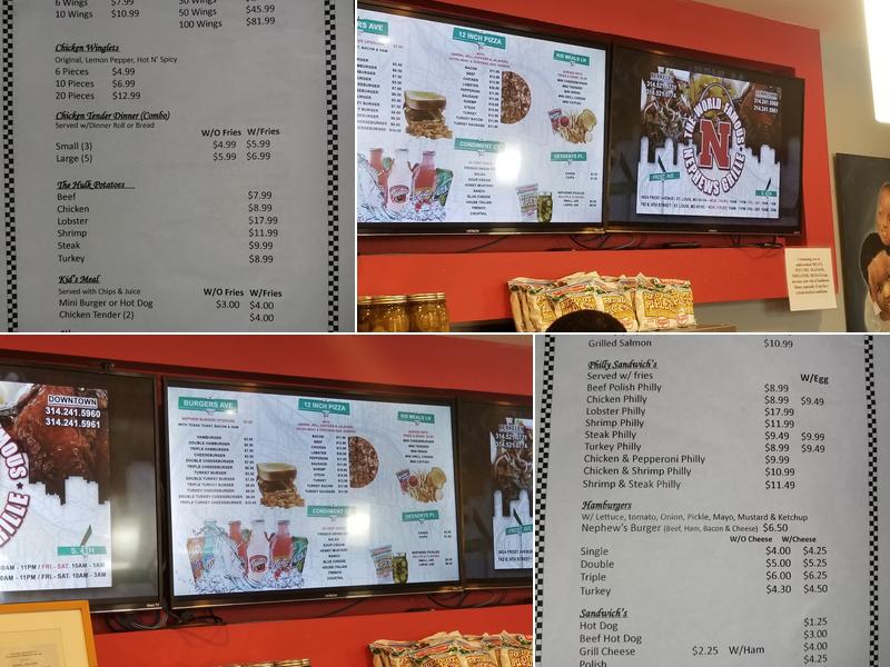 The World Famous Nephew's Grille Menu