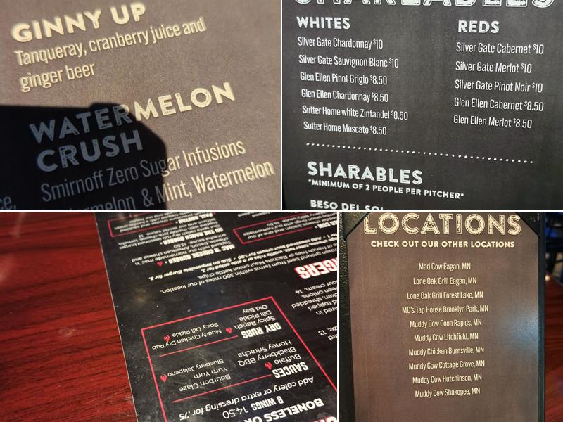 Muddy Cow - Oak Park Heights Menu