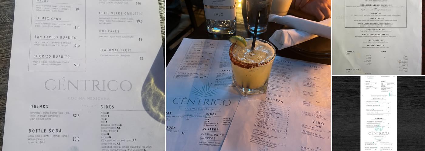 Centrico Menu