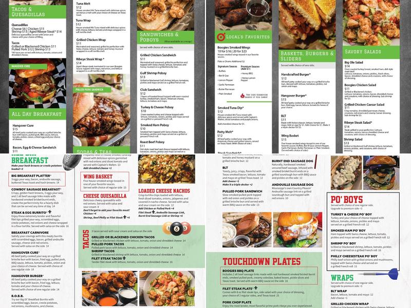 Boogies Grill & Chill Menu