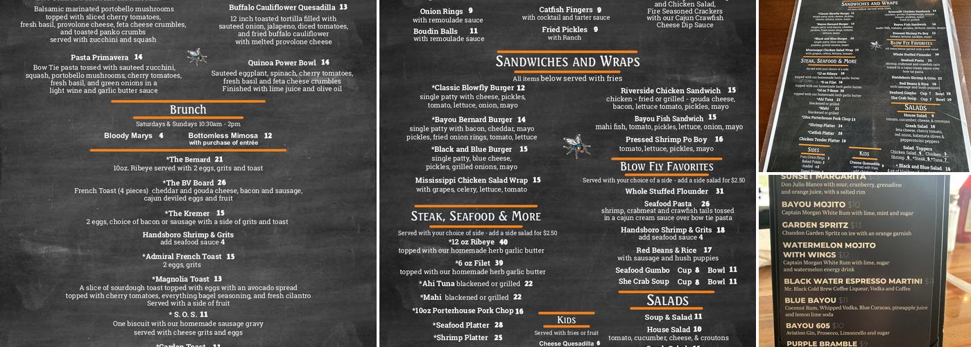 Blow Fly Bar and Grill Menu