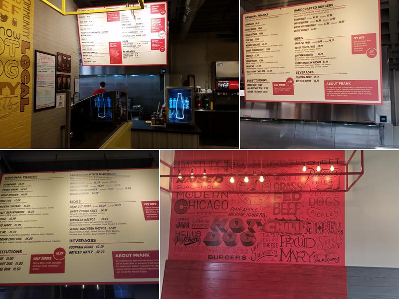 Frank Gourmet Hot Dogs Menu