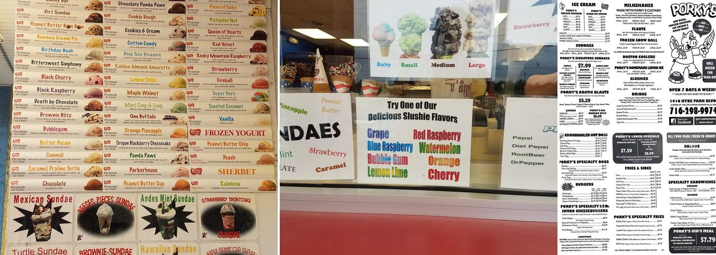 Porky's Hotdogs Menu